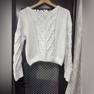 Aeropostale White Cable Knit Sweater